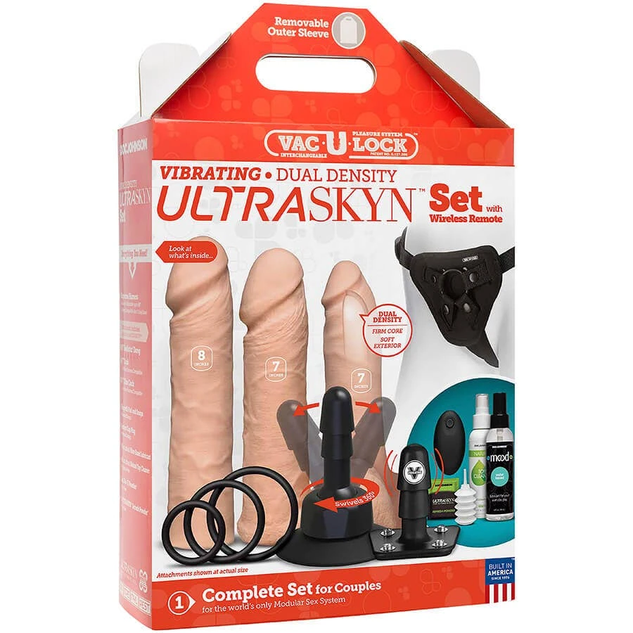 Doc Johnson Vac-U-Lock Dual Density Ultraskyn Dildo Set - Flesh - Vibration 5 Doc Johnson Vac-U-Lock Dual Density Ultraskyn Dildo Set - Flesh - Vibration – Bild 5