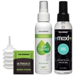 Doc Johnson Vac-U-Lock Dual Density Starter Dildo Set - Tan - Vibration -Sexspielzeugladen 1053 21 bx